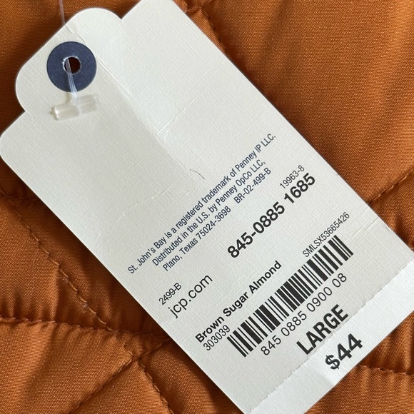 St. John’s Bay Quilted Vest – Brown Sugar Almond | Classic Preppy | Size L | NWT - Picture 5 of 7